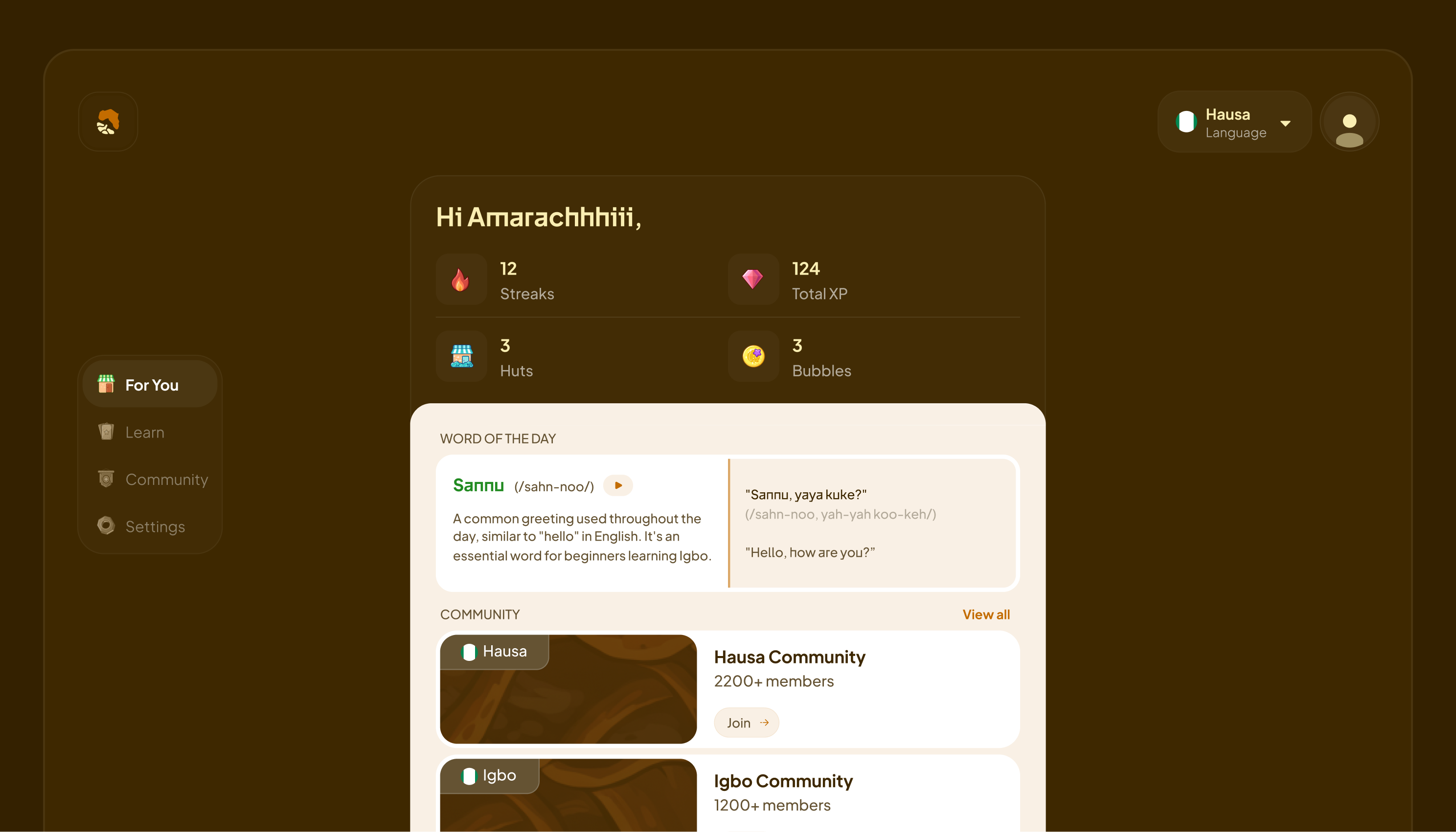 For You Dashboard